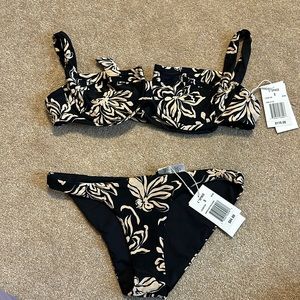 L Space Black Floral Bikini